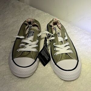NWT- Converse All Stars Low Cut Chuck Taylor’s - Sage Green - Size: 5